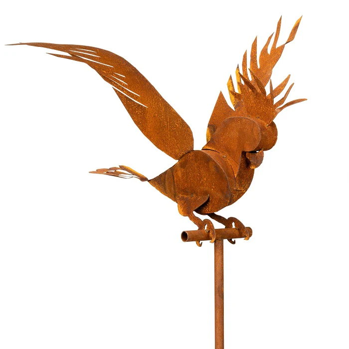 Cockatoo Wings Spread Stake Rust