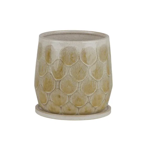 Eda Ceramic Pot with Saucer - Image 2